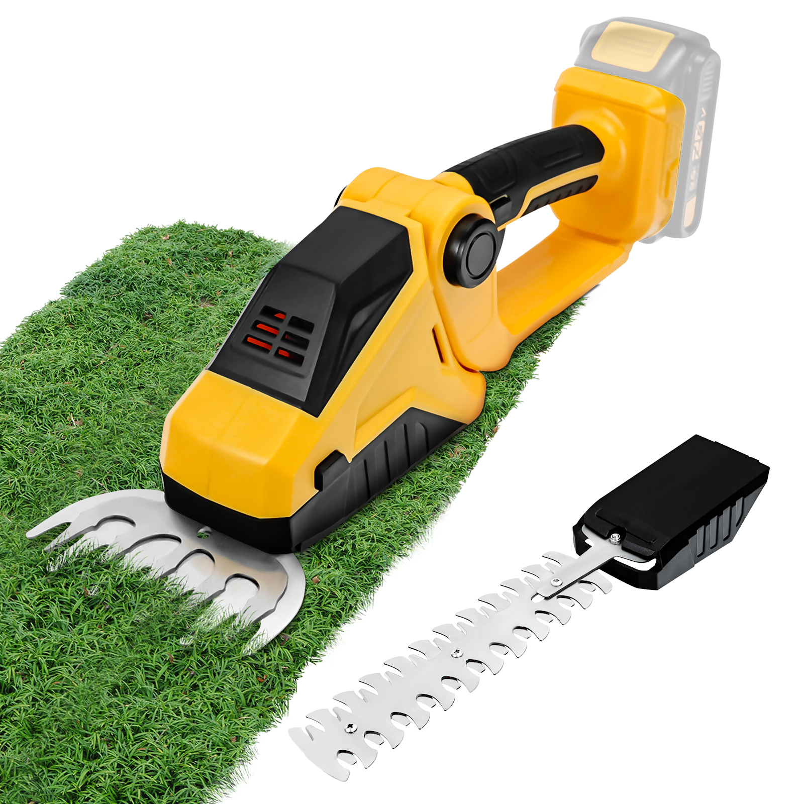 2 IN1 電動ヘッジトリマー草鋏コードレスハンドヘルド電動ブッシュトリマー低木トリマー庭 Dewalt 20V バッテリー用