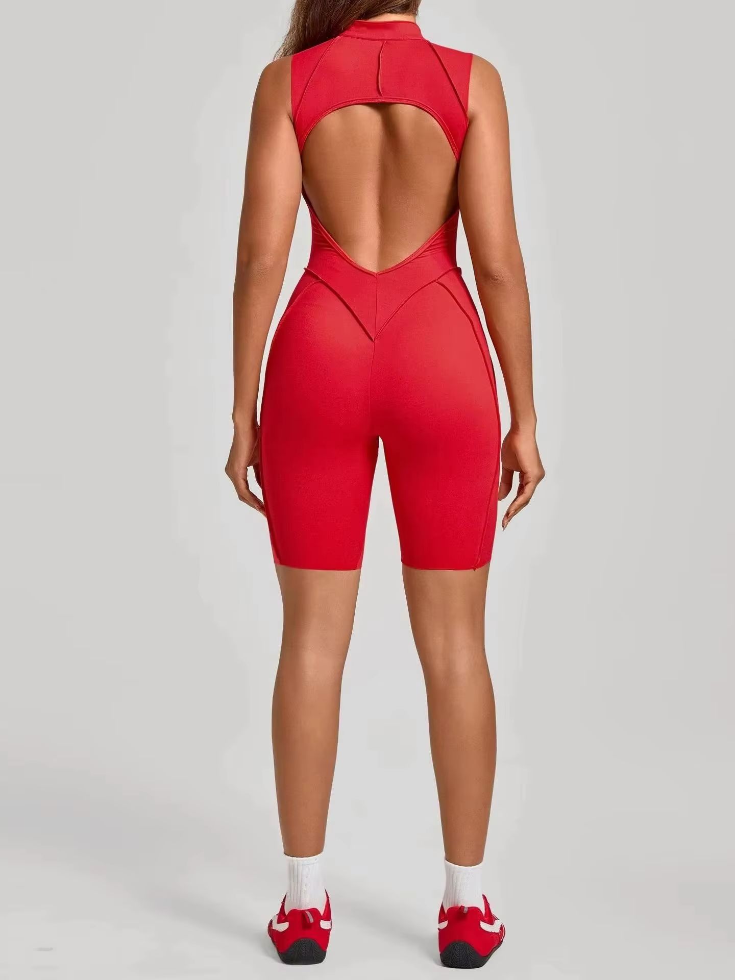 Summer Zipper Jumpsuits Short Sleeve Yoga Bodysuit Women's Yoga Set Gym Tracksuit Push-up Workout Clothes Dance Fitness Bodysuit