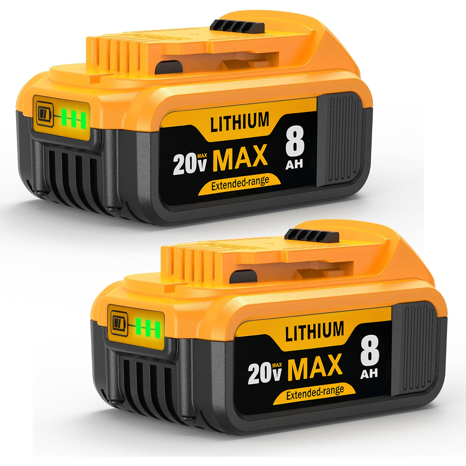 8Ah 交換用 Dewalt 20V 最大バッテリー、高容量バッテリー付き コードレス電動工具 20 ボルト Baterías DCB201 DCB203 DCB204 DCB205 DCB205c DCB205-2 DCB206 2 パックバッテリー Pilas に対応