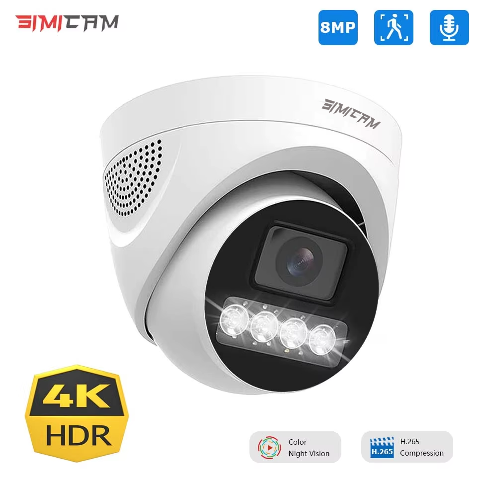 4K 8MP 5MP 4MP POE 監視カメラ IP Onvif H.265 48V オーディオドーム HD カラーナイトビジョン CCTV ビデオセキュリティカメラ NVR 用