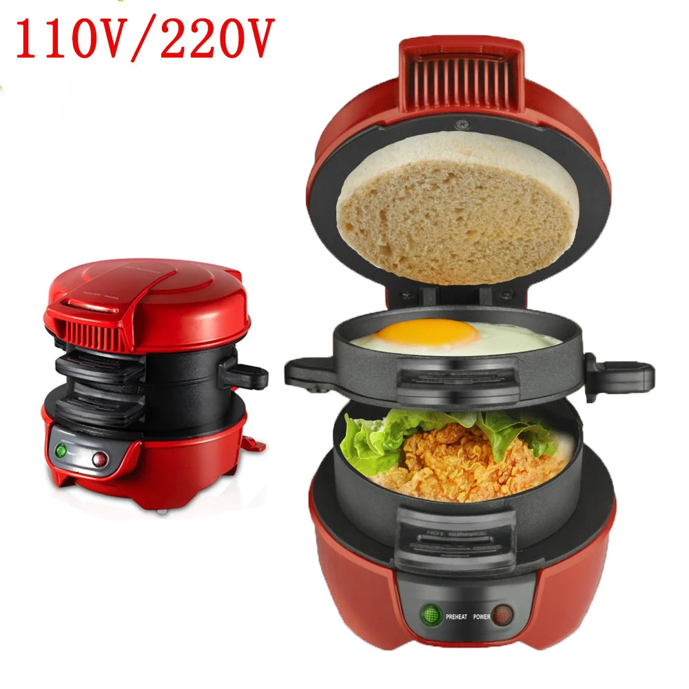 家庭用朝食マシンハンバーグサンドイッチメーカー卵調理器リングマシンパンサンドイッチワッフルマシンバーガープレス