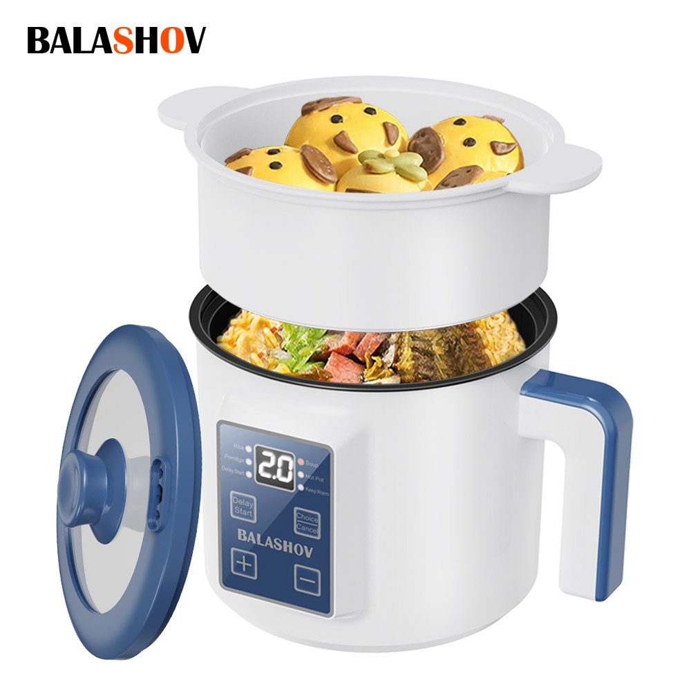 220V 電気炊飯器二層マルチクッカーノンスティックスマートシングル MultiCooker 蒸し炊飯鍋家庭用 EU プラグ