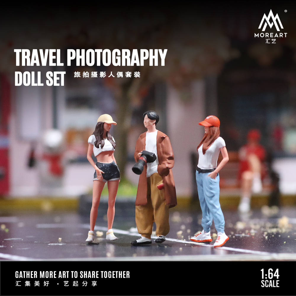 もっとアート 1:64 旅行写真人形セットディスプレイ用樹脂モデル