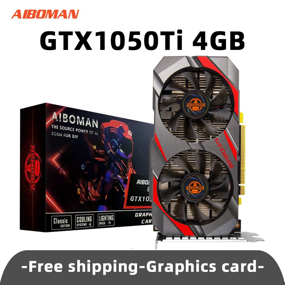 AIBOMAN NVIDIA GTX1050Ti 4G グラフィックカード 高解像度ゲーム対応 独立型グラフィックカード DDR5 デスクトップコンピュータアップグレード