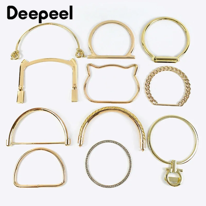 2 個 Deepeel 金属バッグハンドル財布縫製フレームブラケット DIY 手作り女性ハンドバッグ交換ハードウェアバッグアクセサリー