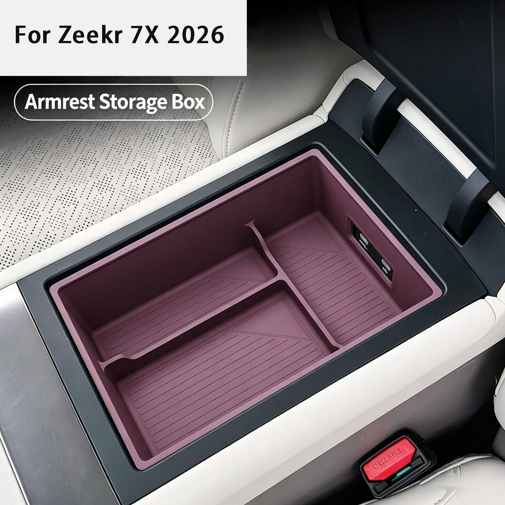Zeekr 7X 2026 手すりボックス収納ボックス車の収納ボックスシリコーン収納修正されたアクセサリーインテリア