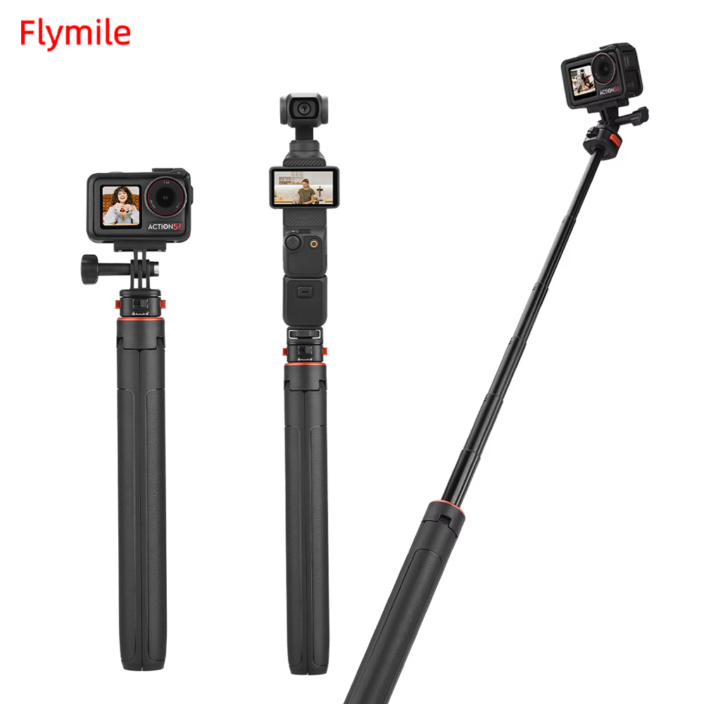 Flymile 格納式自撮り棒/三脚 DJI アクション 5 プロ/ポケット 3/4 アクションカメラライブ/エクストリームスポーツ/レコードライフツール