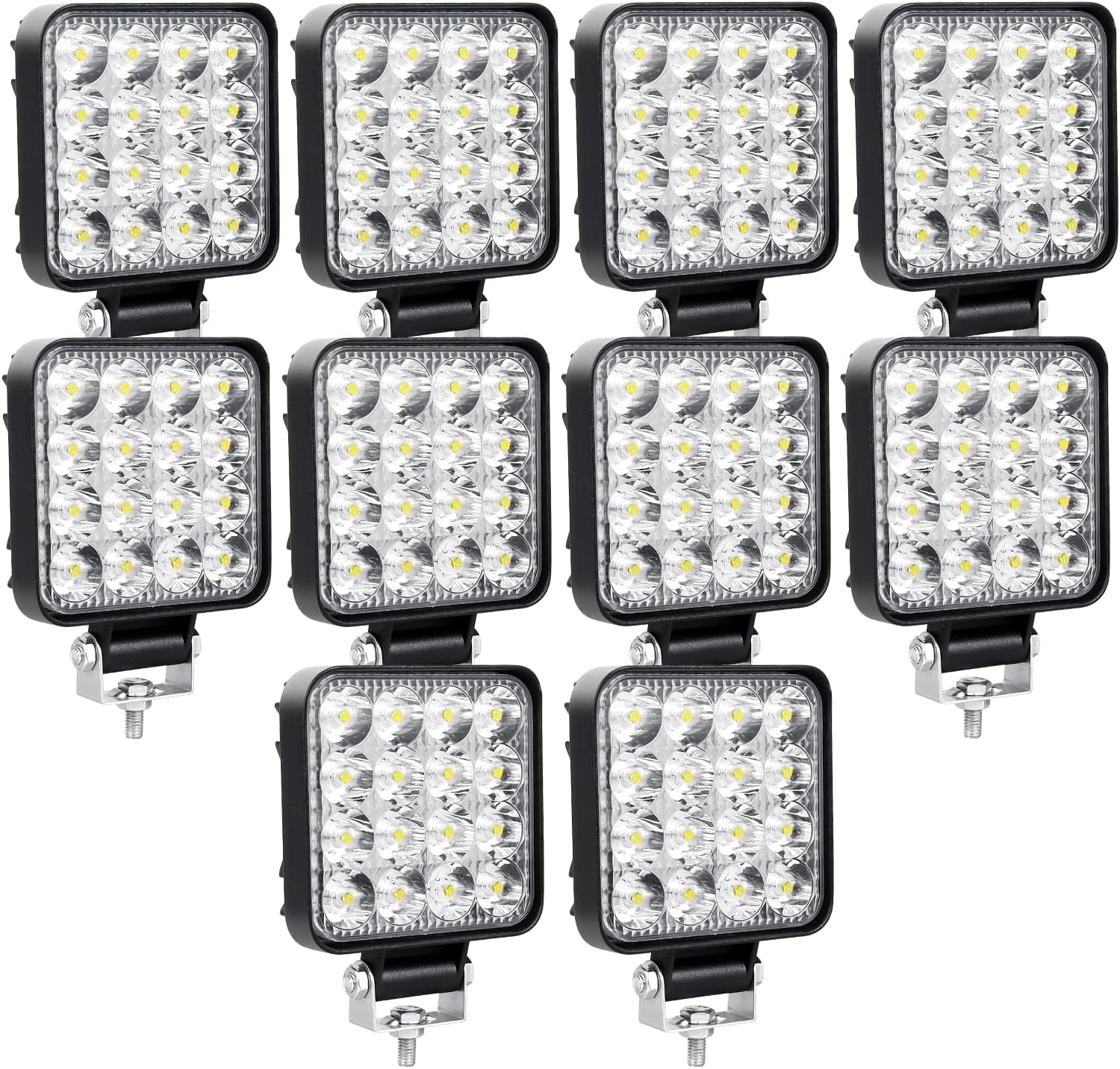 正方形 LED オフロード作業灯 48W 16 Led スポットライト フォグランプ トラック ATV UTV ボート ピックアップ トラクター カート 12V 24V
