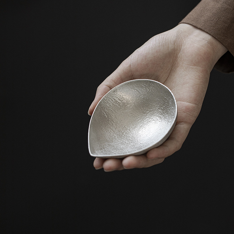 手作りの錫ティースプーン、ハンマー模様の手作り茶鑑賞道具、中国禅茶道アクセサリー友人へのギフト