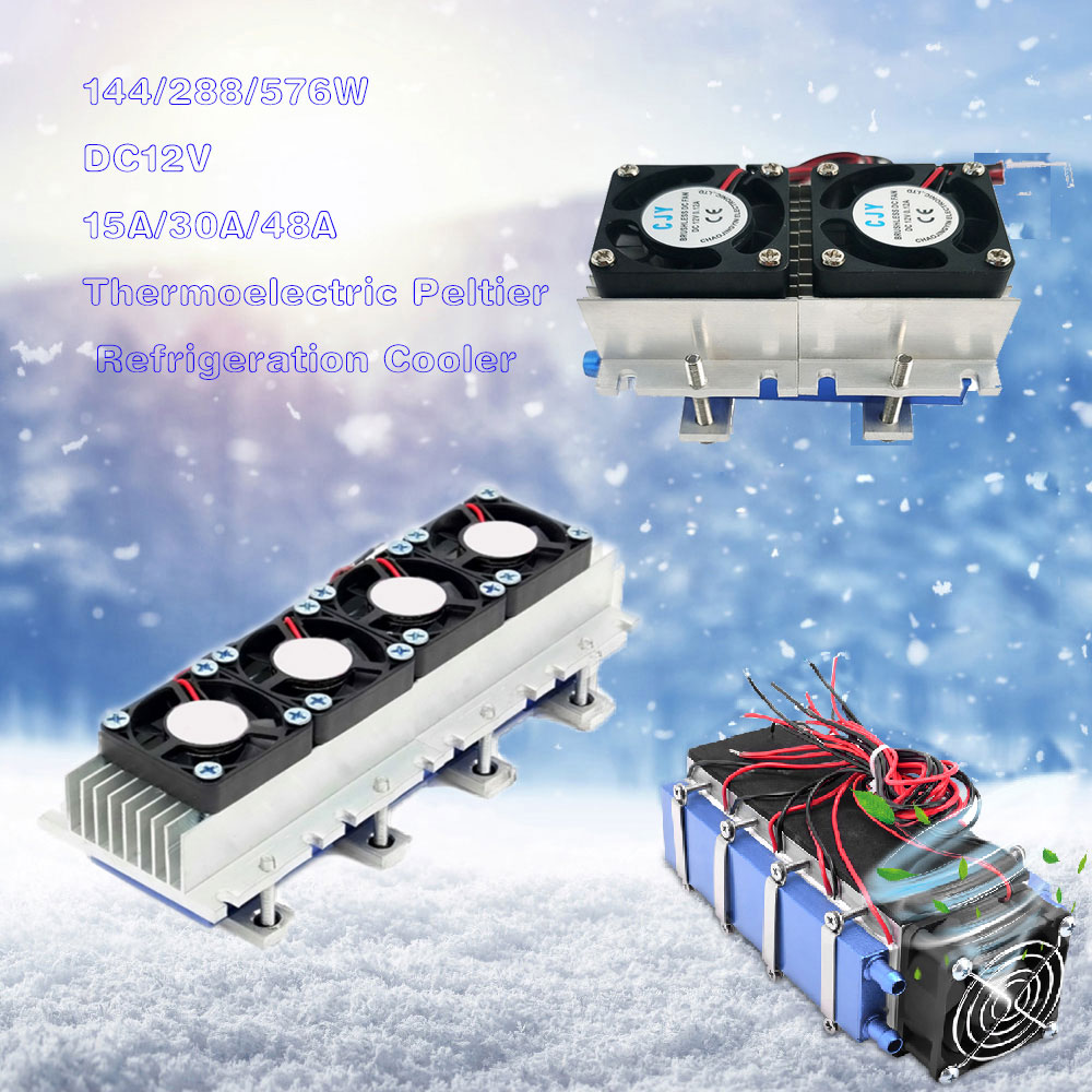 144/288/576 ワット熱電ペルチェ冷凍クーラー DC12V デュアルコア半導体エアコン冷却システム DIY キット