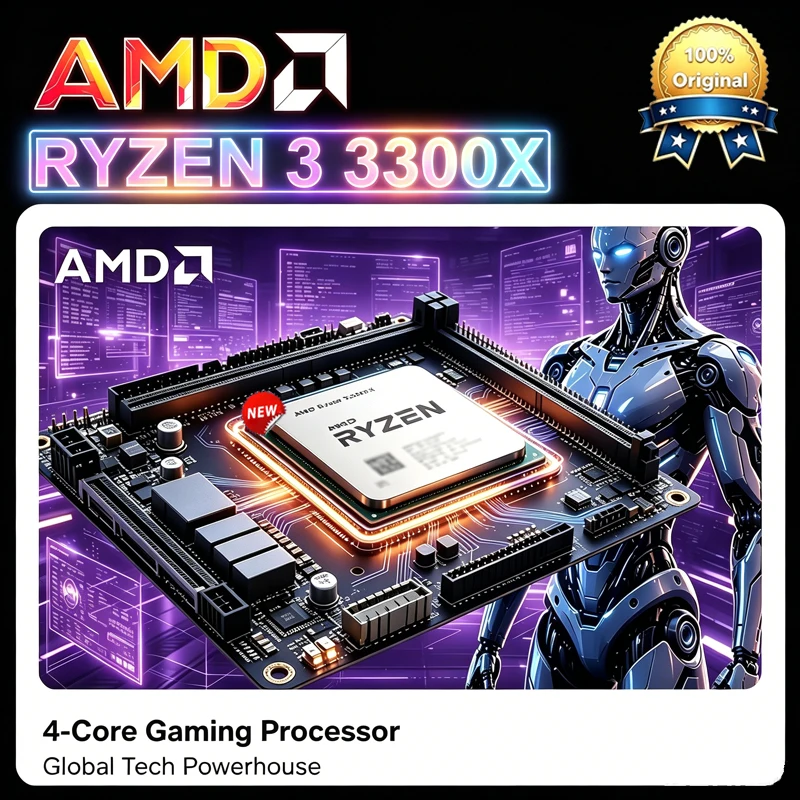 AMD Ryzen 3 3300X R3 3300X 3.8 GHz クアッドコア 8 スレッド 65W CPU プロセッサー L3=16M 100-000000159 ソケット AM4 65W バルク ルース パイ