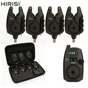 Hirisi ワイヤレス鯉釣りバイトアラームセット、受信機付き、通信距離500M、防水、LED、音量・音色・感度調整可能 F10