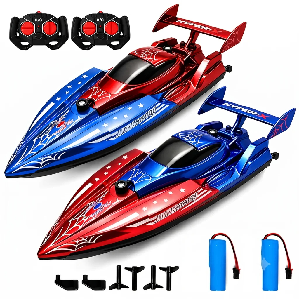 キッズ RC ボート 2.4GHz リモートコントロール スパイダースタイル スピードウォーターおもちゃ 充電式バッテリー付き プールや湖でのレースの楽しみに