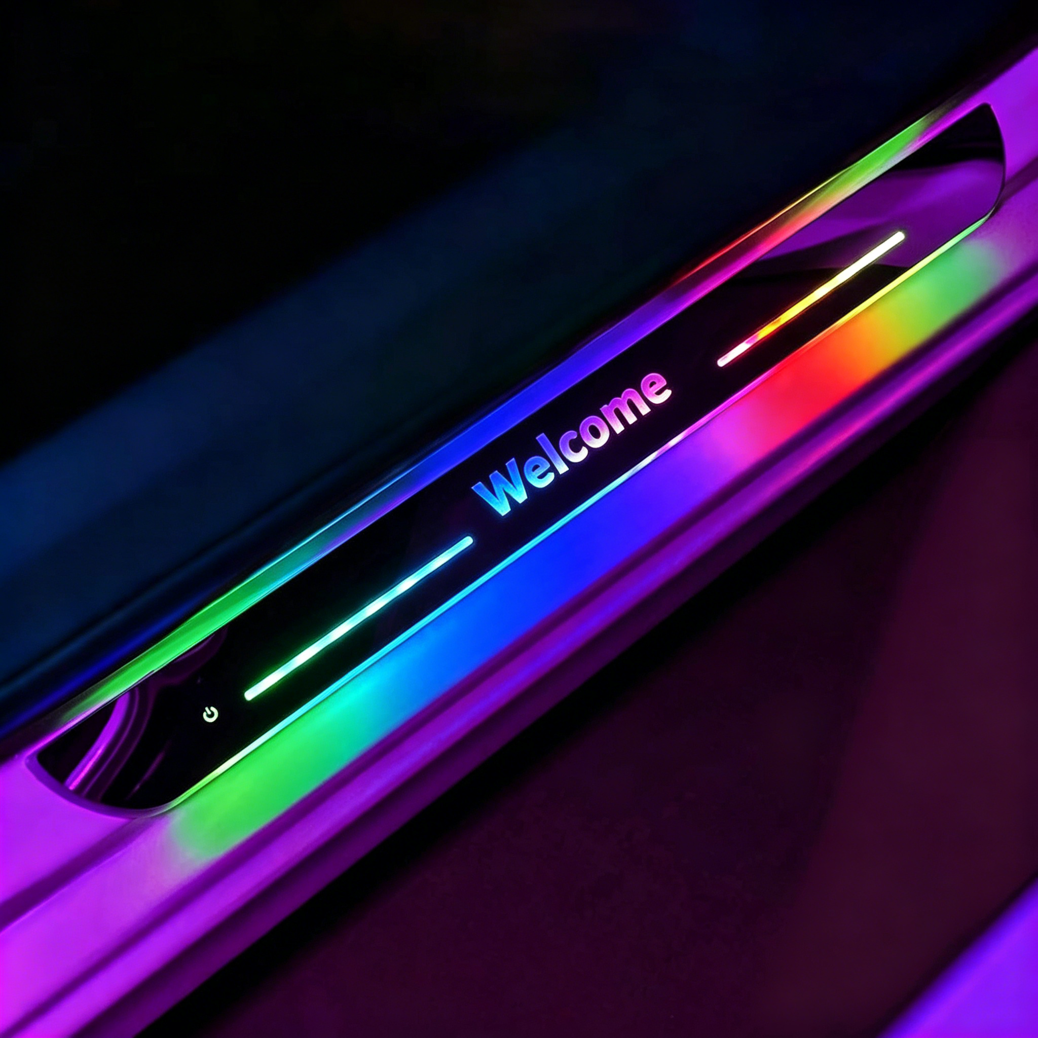 カスタマイズされた LED 車のドア敷居ストリップライトロゴプロジェクター USB 電源移動ウェルカムペダル装飾ライトアンビエント自動車アクセサリー