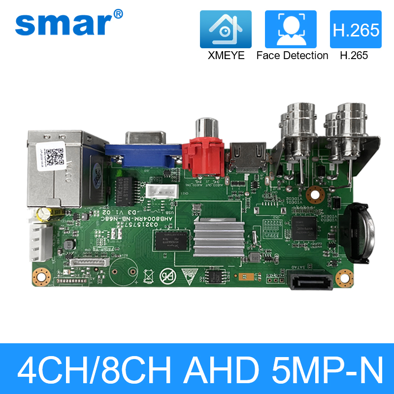 5 で 1 H.265 4CH/8CH/16CH 5M-N AHD DVR ボード AHD 5MP 4MP 1080P 720P カメラ Onvif 同軸制御 P2P ビデオレコーダー XMEYE アプリ