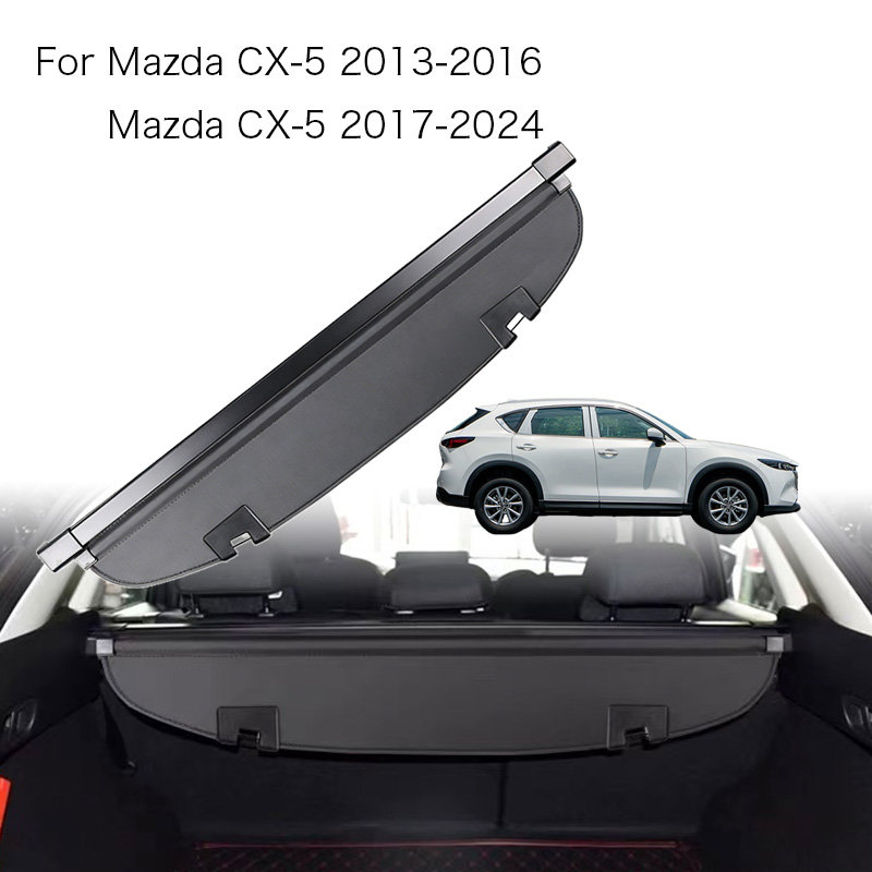 自動トランクカーテンオーガナイザーカバーマツダ CX-5 2013-2024 車の貨物カバートランクリアラック荷物収納プライバシー防水