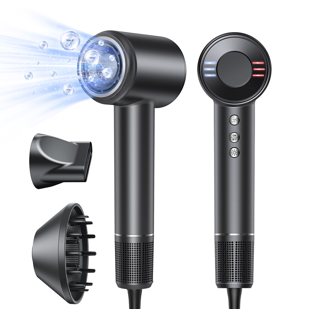 電気高速ヘアドライヤー 120000RPM ブラシレスマイナスイオンブロードライヤー 1600 ワット超強力な風低ノイズサロンヘアドライヤー