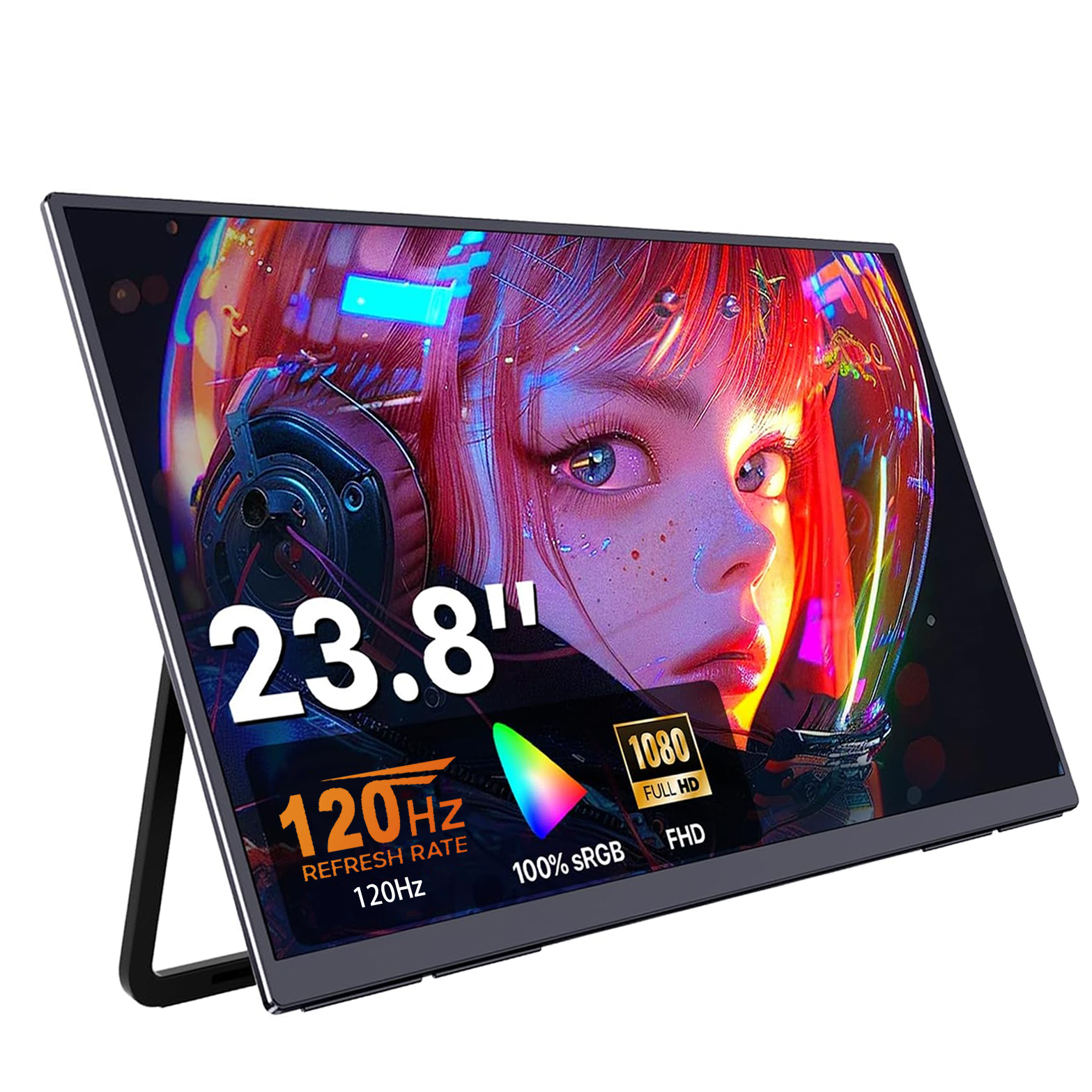 23.8 インチ 120Hz ポータブル モニター 100%sRGB VESA 穴バック ブラケット付きラップトップ拡張ディスプレイ IPS コンピューター ディスプレイ ラップトップ PC 用
