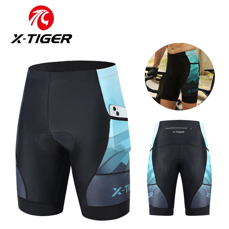 X-TIGER サイクリングショーツメンズ夏速乾性通気性サイクリングジャージプロフェッショナルスポンジパッドマウンテンロードバイクショーツ