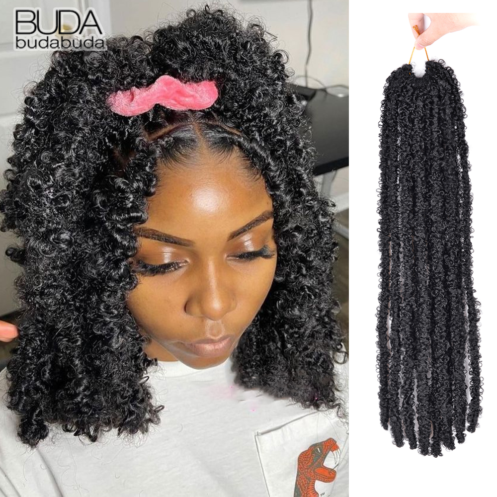 バタフライ Locs かぎ針編みヘア三つ編みエクステンション 12 22 インチソフトディストレスト蝶フェイク Locs ヘア合成かぎ針編み三つ編みヘア