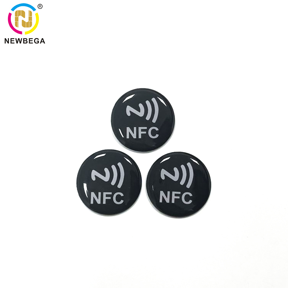 13.56Mhz ブラック NFC 216 エポキシカード書き換え可能防水 RFID タグ径 30 ミリメートルラベルステッカーすべての NFC 対応電話用