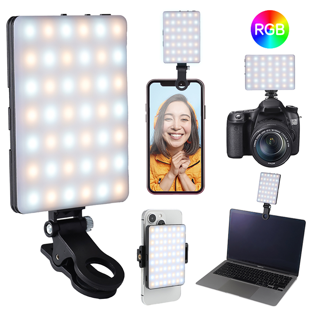 ミニフィルライト RGB LED ストレートポケットビデオ写真照明ポケットライブ Vlog クリップ電話 iPhone iPad ラップトップカメラ用