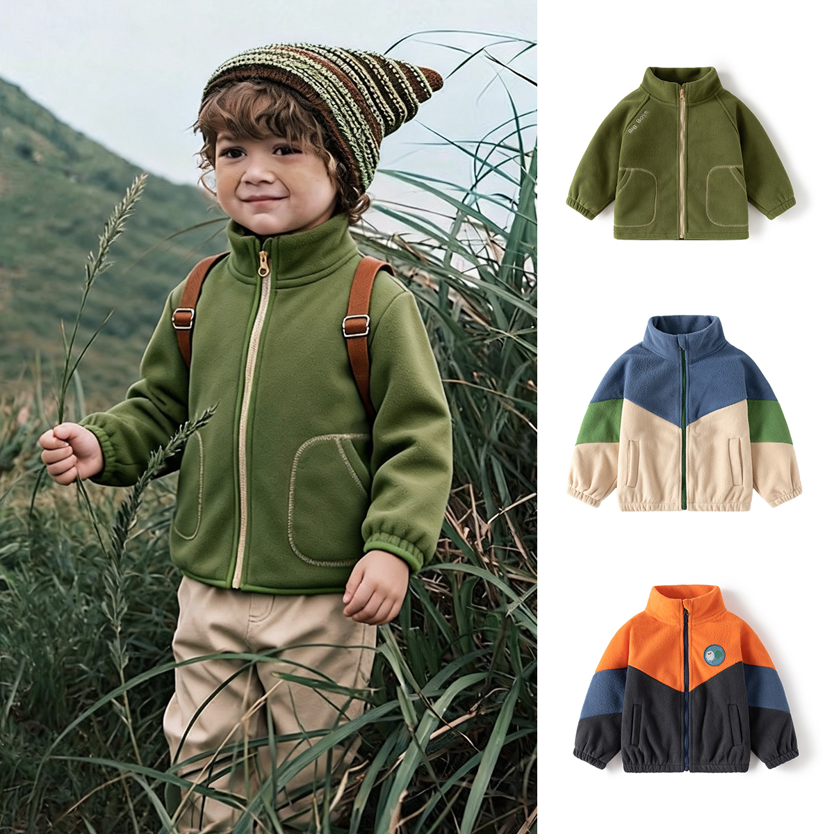 Ircomll 新しい子供男の子ポーラーフリースジャケット秋冬子供コート因果幼児スタンドカラージッパー生き抜く男の子服