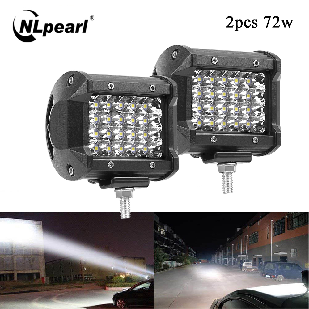 NLpearl 4 インチ 72 ワット LED ワークライトバースポーツコンボランプオフロード運転トラクタートラックオフロードホワイト自動車アクセサリー 12V 24V