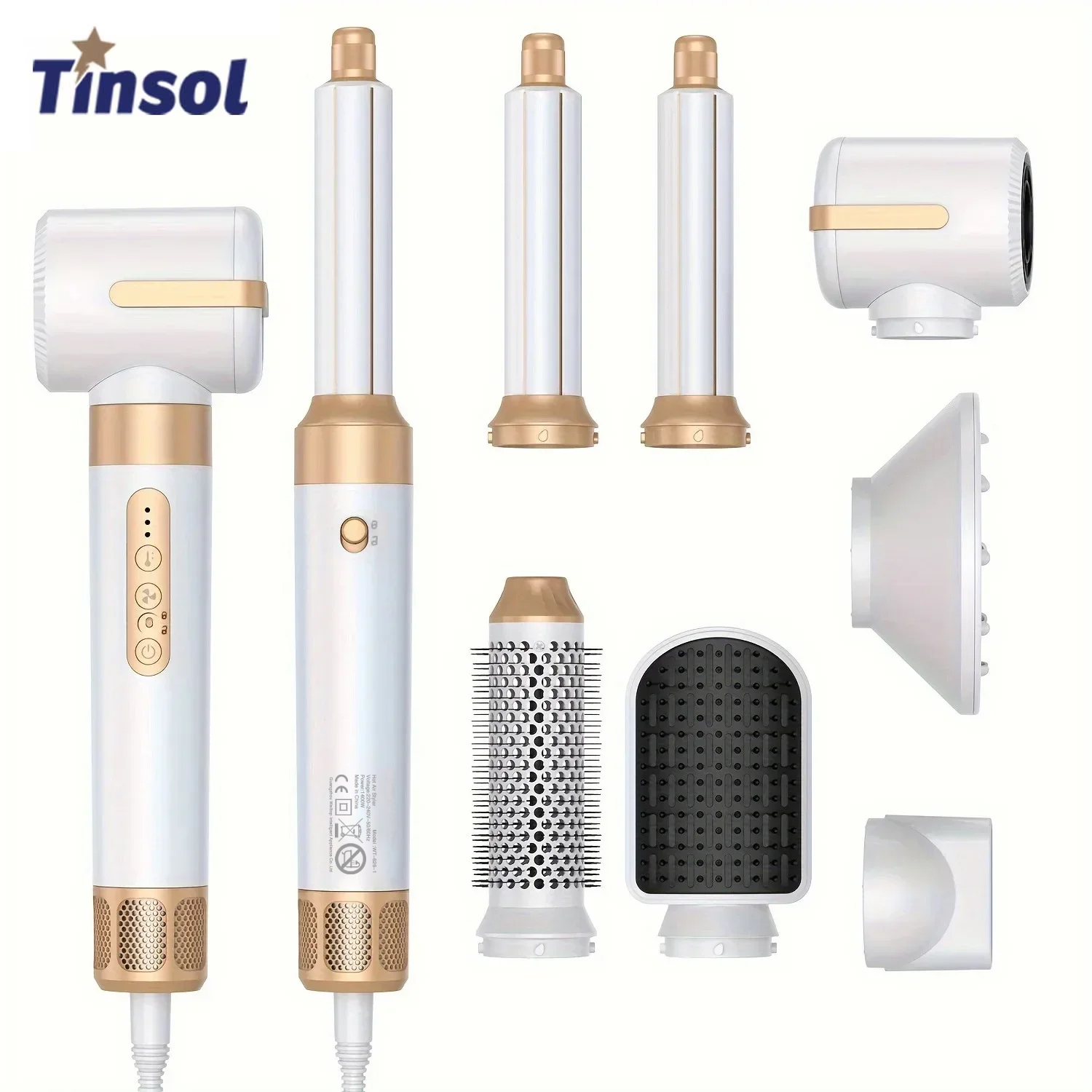 Tinsol 7 1 ヘアドライヤーブラシブラシレス高速ヘアドライヤーディフューザーイオンブロードライヤー熱風スタイリングコームヘアカーラー