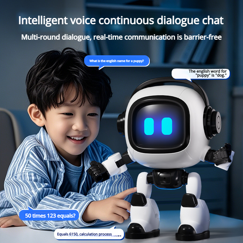 音声認識機能付きAIインタラクティブデスクロボット おしゃべりコンパニオン、学習ゲーム、子供向け知育玩具