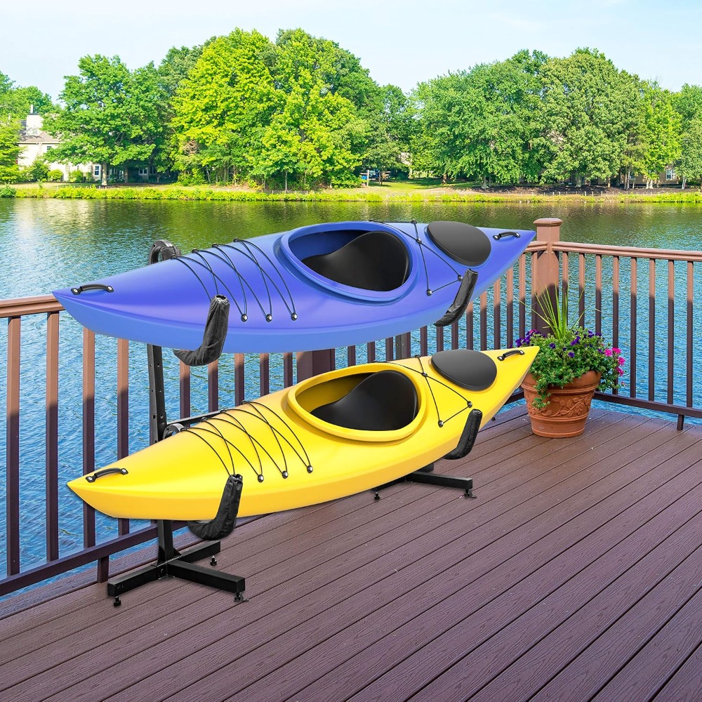 頑丈な自立型カヤック収納ラック カヤック用 SUP カヌー パドルボード 屋内 屋外 ガレージ 小屋 ドック 調節可能