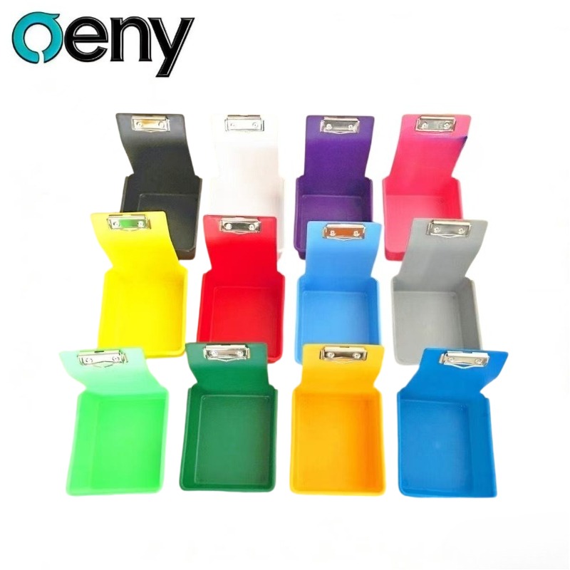 10pc 歯科ラボワークパン金属クリップホルダーツール付きカラフルなプラスチック収納ボックストレイ歯科ラボ分類整理ボックス