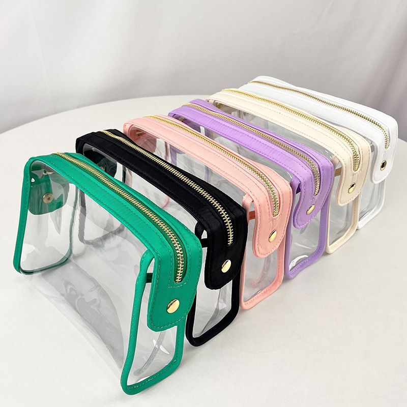 旅行収納化粧品バッグ PVC 防水透明ケース大容量ジッパーウォッシュバッグポータブルメイクアップポーチ