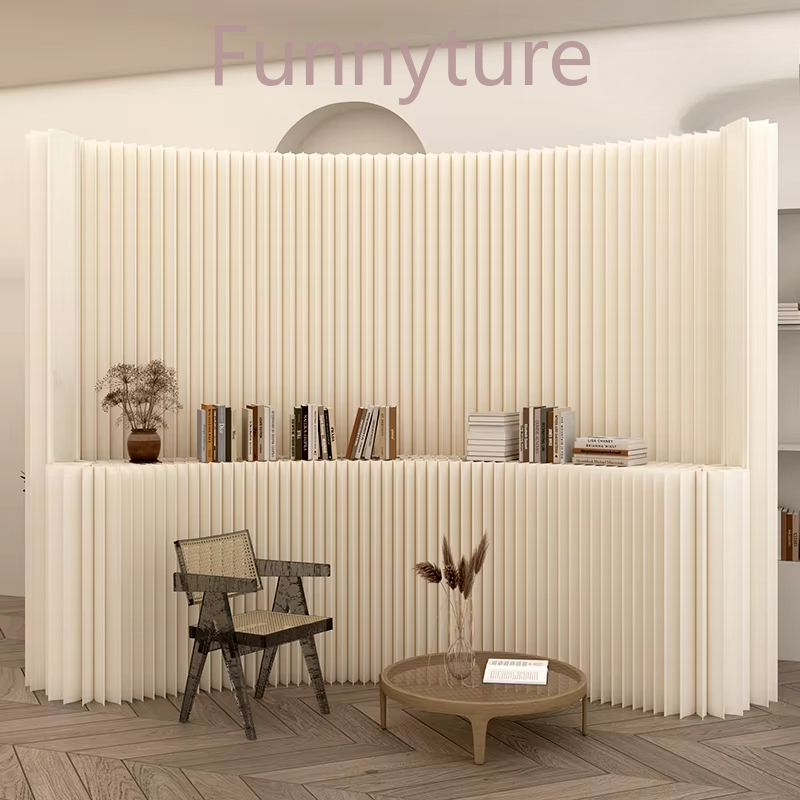 Folding paper wall screen shelf paper screen partition booth entry porch fence folding living room partition wall panel