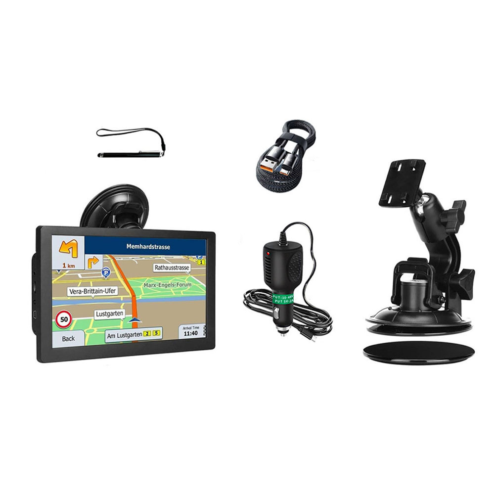 9 インチ トラック GPS ナビゲーター、イギリス フランス商用ドライバー向け 2025 オフライン マップ付き多言語音声ナビゲーション