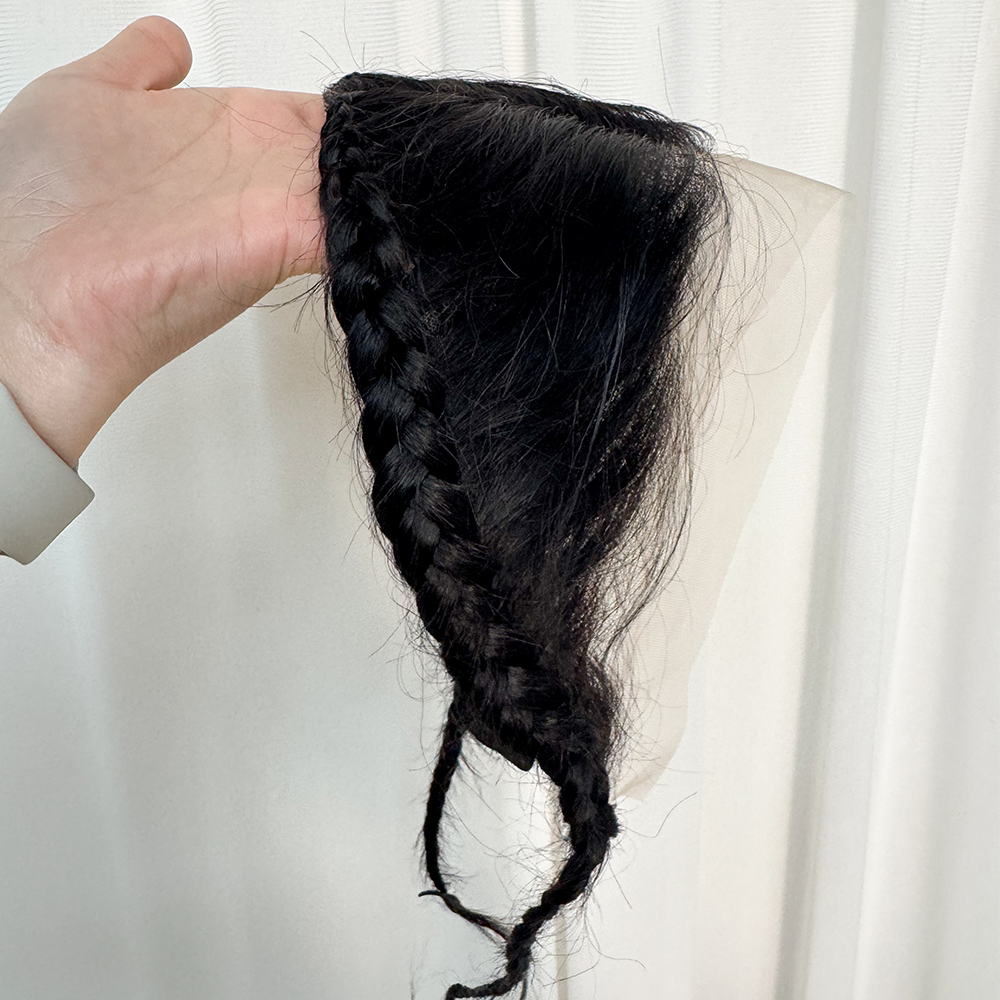 13 × 4 レースフロント編組ヘア透明レースフロントブラジリアン人毛レース閉鎖のみ三つ編みヘアストレート