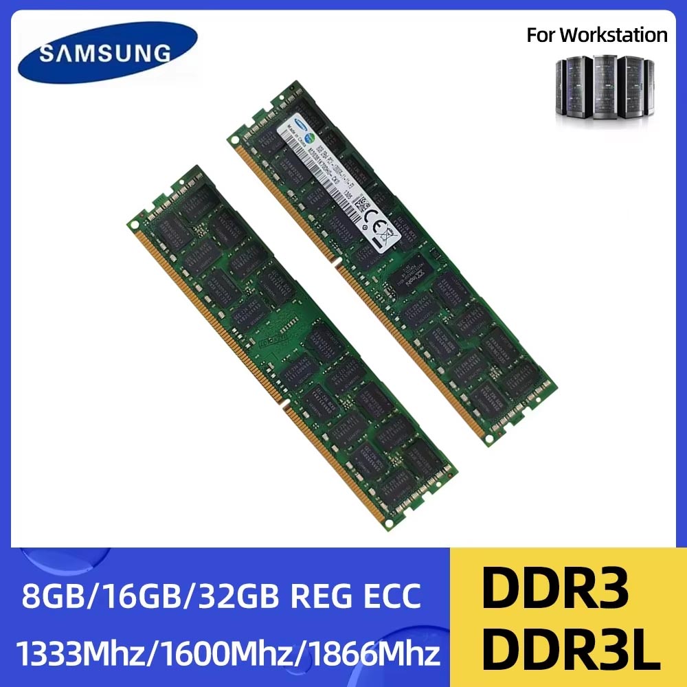 SAMSUNG DDR3L DDR3 8GB 16GB 32GB REG ECC サーバー メモリ 1333MHz 1600MHz 1866MHz DIMM RAM レジスタード メモリ