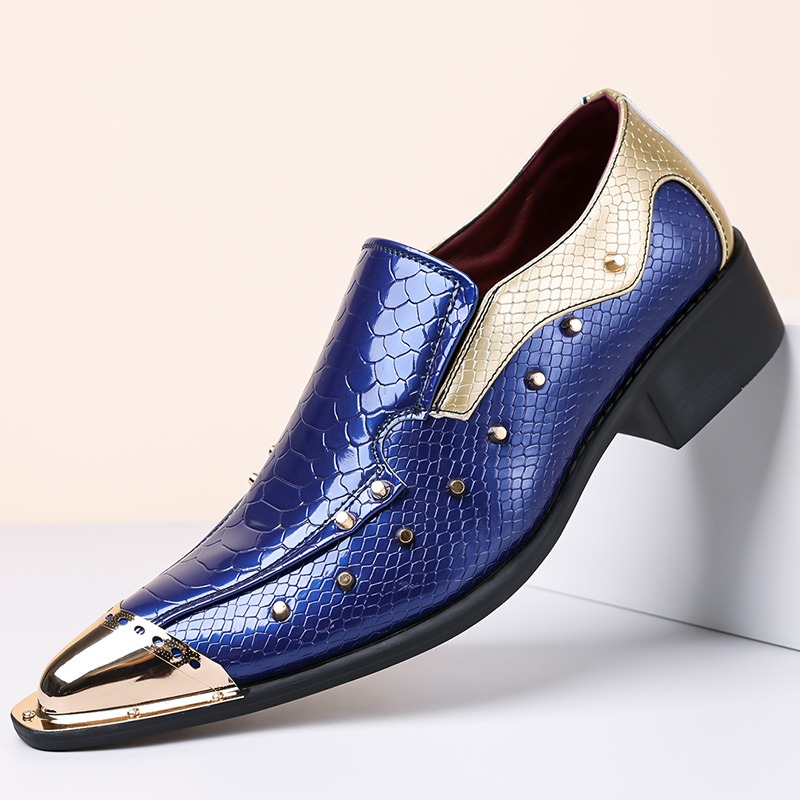 手作り赤メンズワニ革靴金属とんがりつま先ビジネスドレススーツ男性靴オックスフォードフラット Zapatos デ Hombre