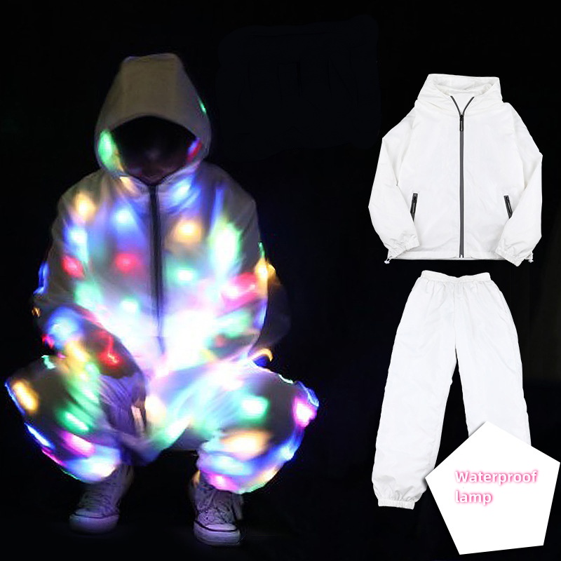 LED ライト防水服クールナイトランニング小道具 LED ライトアップレイブジャケット大人子供ダンスパフォーマンス仮装フラッシュ