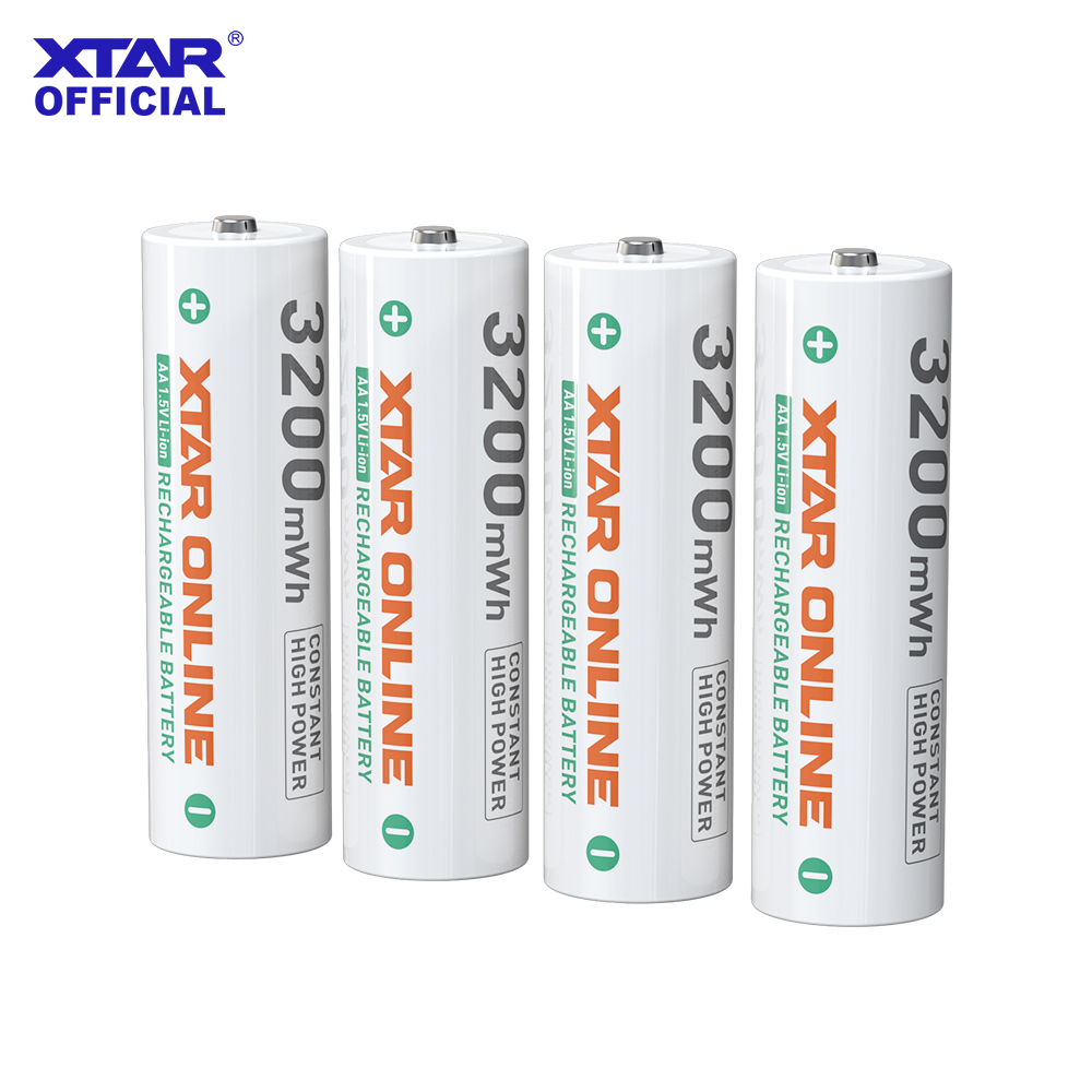 XTAR 1.5V AA 3200mWh オンライン リチウムイオン充電式バッテリー 2100mAh 1.5A 高放電 1000 サイクル -20℃~60℃