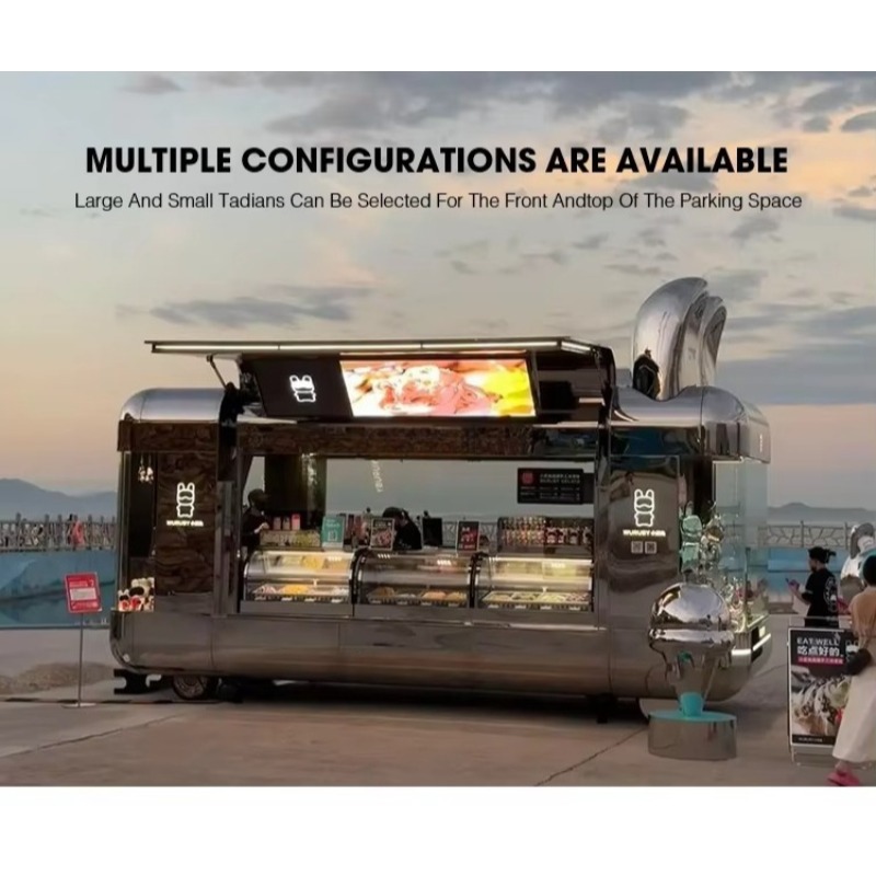 Food Kiosk Fully Loaded New Mobile Food Truck Fully Equipped Beer Coffee Carts for Outdoor Catering Vending Snack Catering