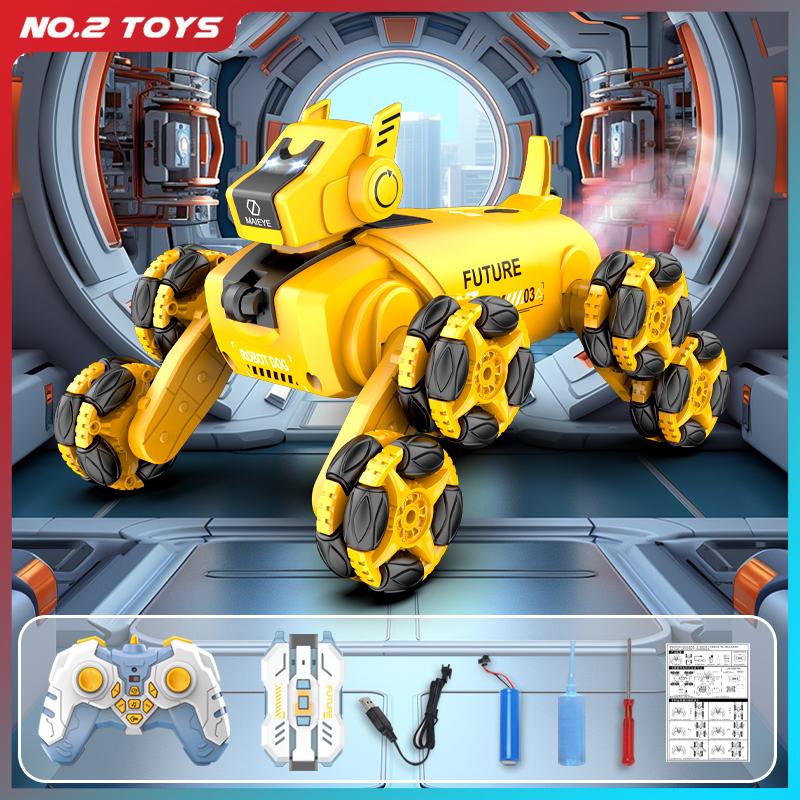 2.4 グラムリモコンロボット犬インテリジェントスタント 360 度ドリフトデュアルモード腕時計センシング制御 RC 機械犬子供のおもちゃ