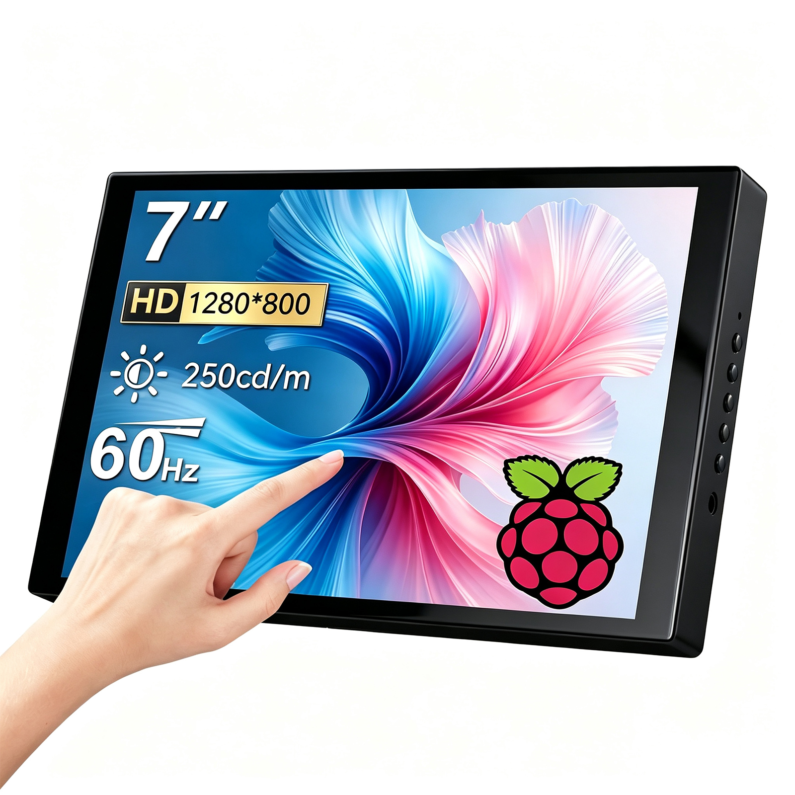 7 インチ IPS HD タッチスクリーン 1280x800 LCD ディスプレイ、内蔵スピーカー付き、電話、コンピュータ、ゲームコンソール用