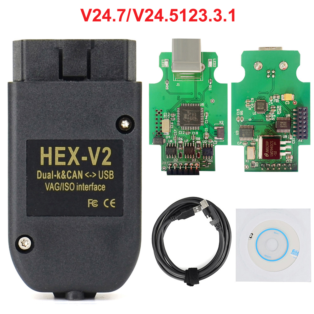 熱い販売 v24.5 24.7 六角 V2 インターフェイス VAG COM 22.3.1 VW 用アウディシュコダシート Vag 22.10 多言語車診断