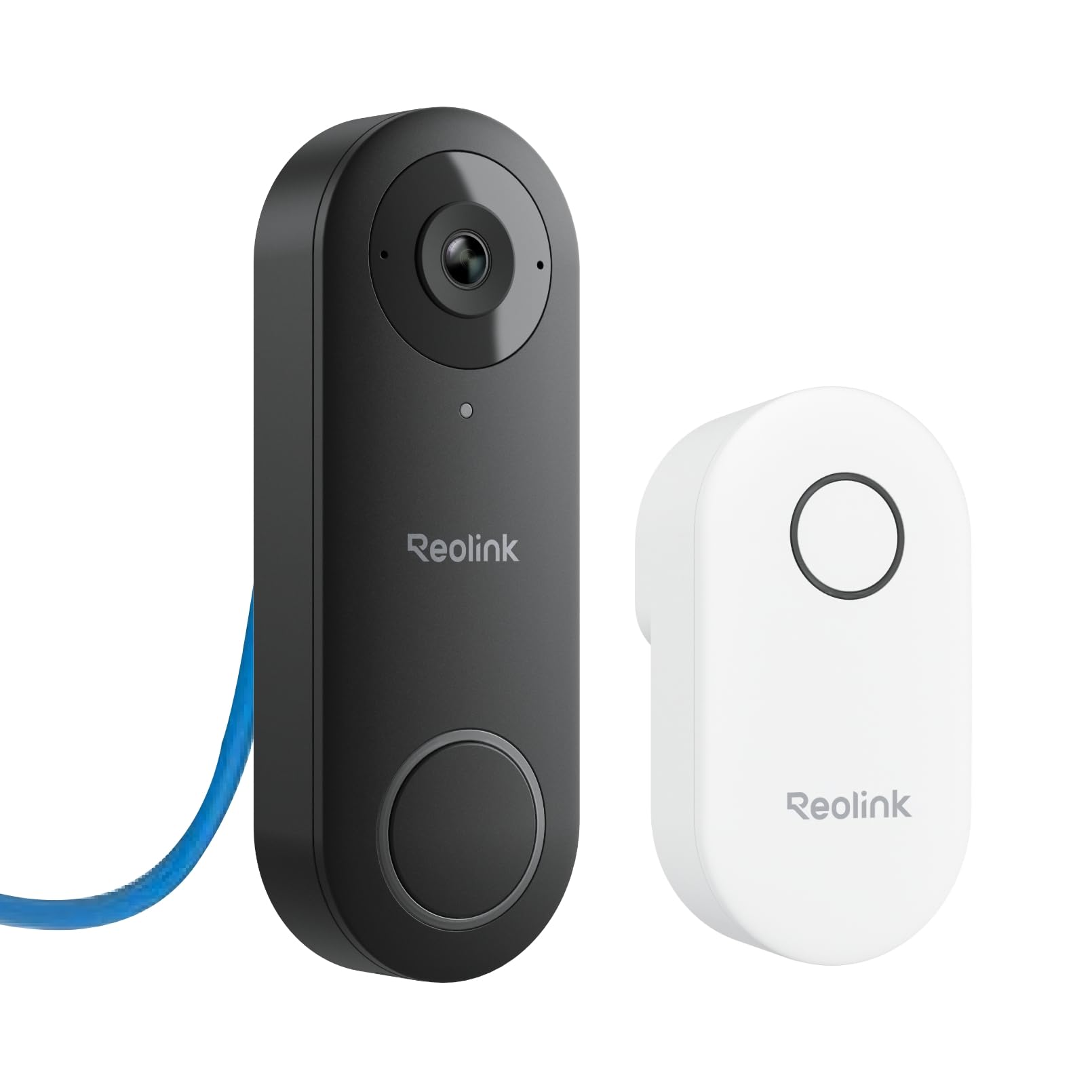 REOLINK スマート 5MP PoE ビデオ ドアベル IP セキュリティ カメラ チャイム、ブラック 4:3 ホワイト 3:4 アスペクト比 双方向トーク 安全なローカル ストレージ