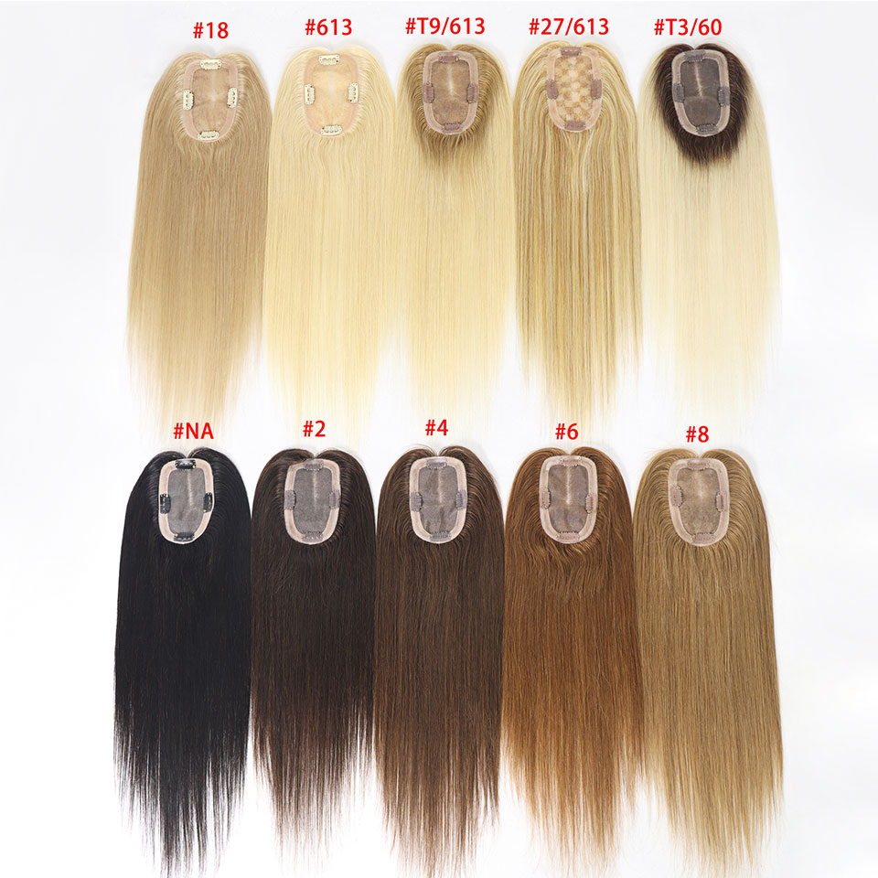16 "ブラウン/ブロンドハイライト/613/1B 人毛トッパー女性のためのヘアピースストレートクリップトッパー延長女性のためのかつら