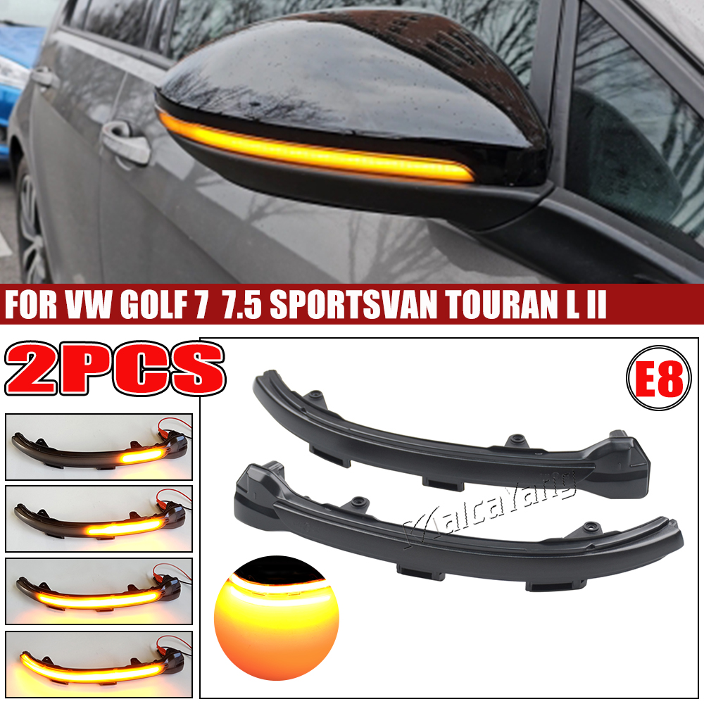 Vw フォルクスワーゲンゴルフ 7 ジェッタ MK7 19 VII MK7 ゴルフ 7.5 GTI R Touran LED ダイナミックターンシグナルウインカーサイドミラーインジケータライト