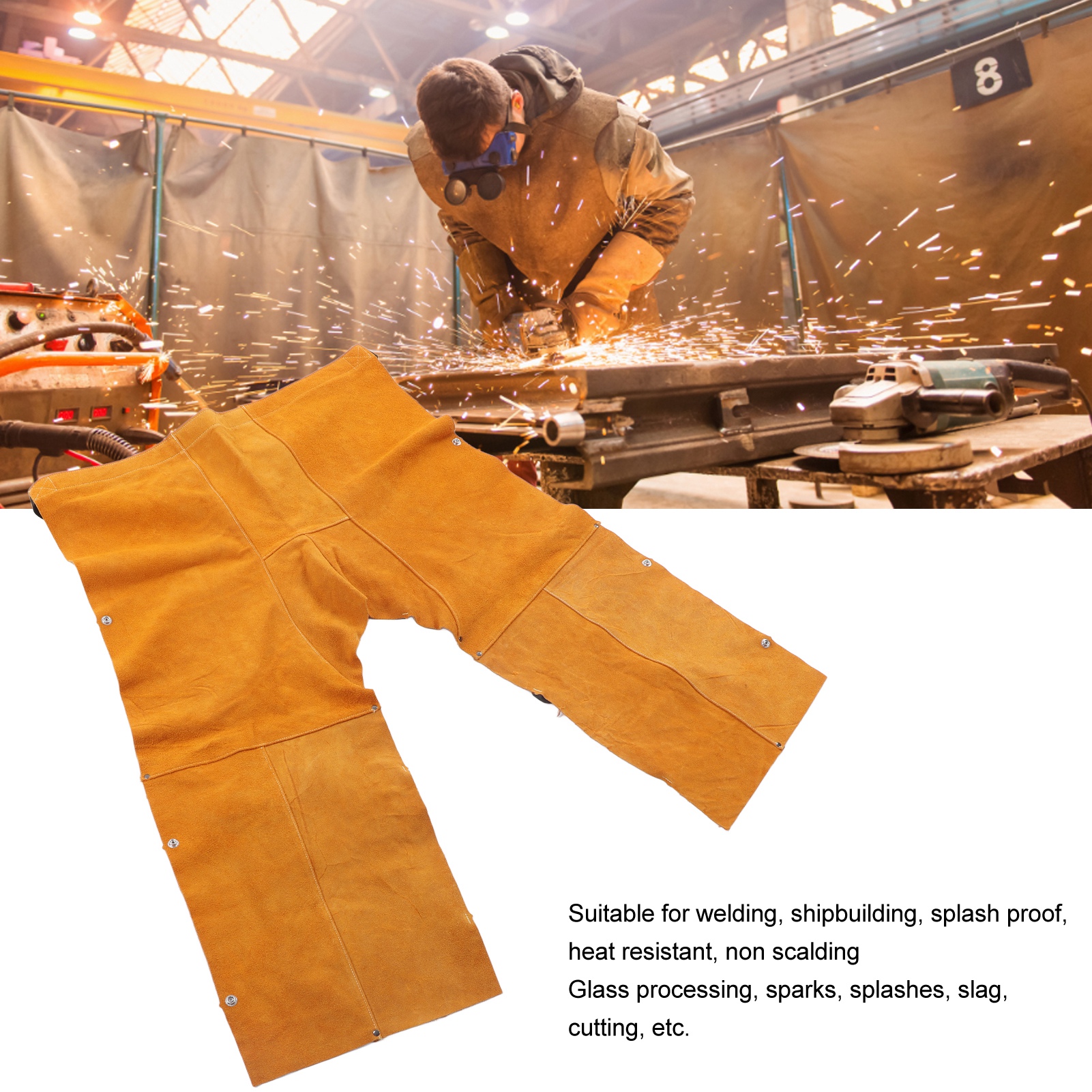 Welding Safety  Leather Apron Adjustment Split Leg Fire Wear Resistant Protective Apparel Welding Safety Leather