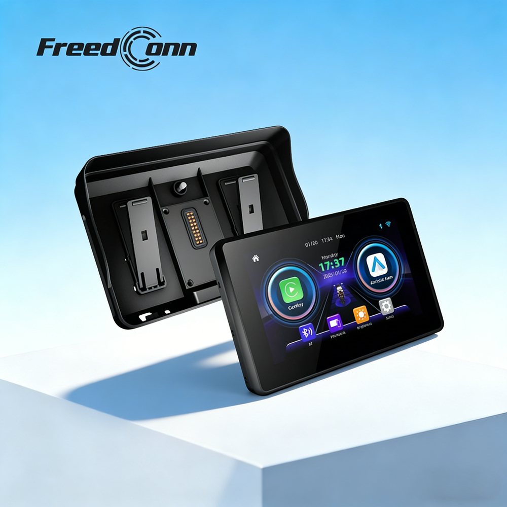 Freedconn デジタルオートバイ CarPlay Android 自動 BMW R1200GS R1250GS モトポータブルワイヤレスダッシュボード GPS ナビゲーション画面
