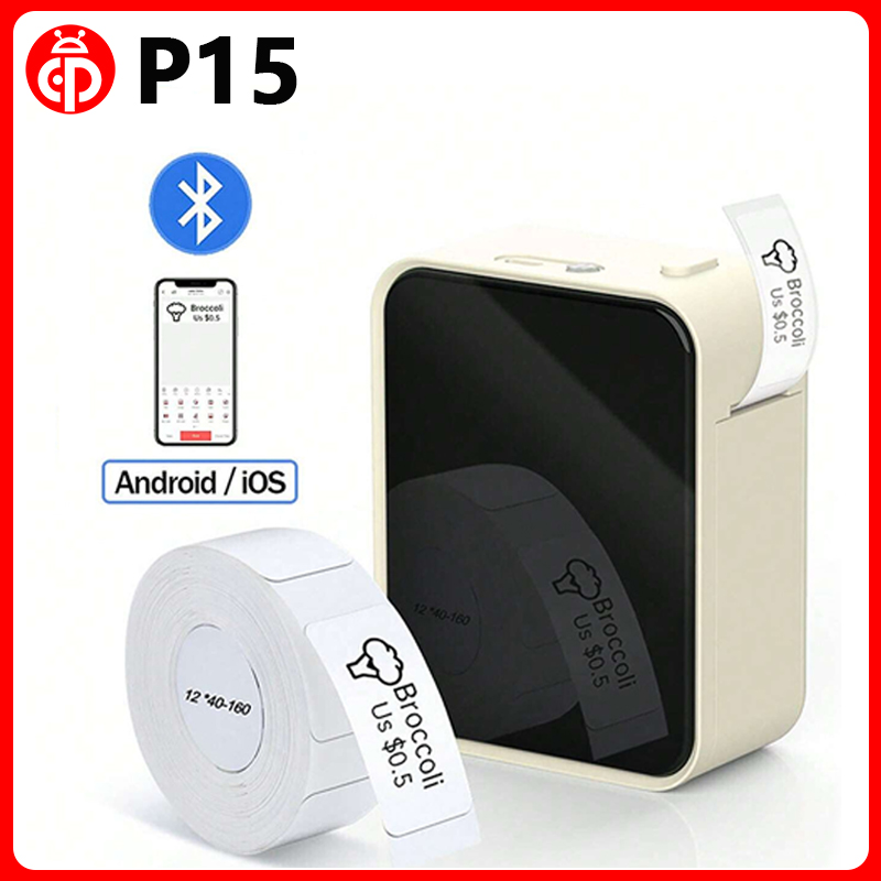 Marklife P15 ミニポータブルサーマルプリンタワイヤレス Bluetooth ラベルタグメーカーホームオフィス用ラベリングステッカーマシン USB 付き